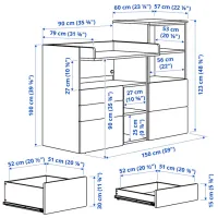 Masă de înfăşat Ikea Smastad/Platsa 5744946 Unisex / 0+ / White photo 5