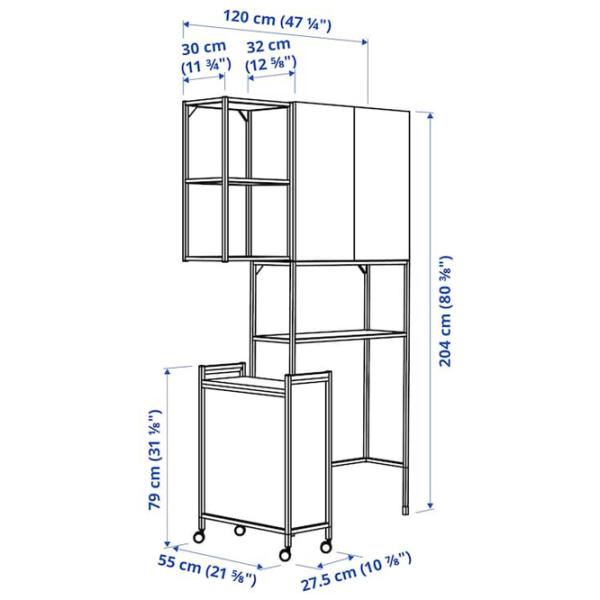 подвеснои шкаф для ваннои комнаты Ikea Enhet Сталь / Light Green photo 5