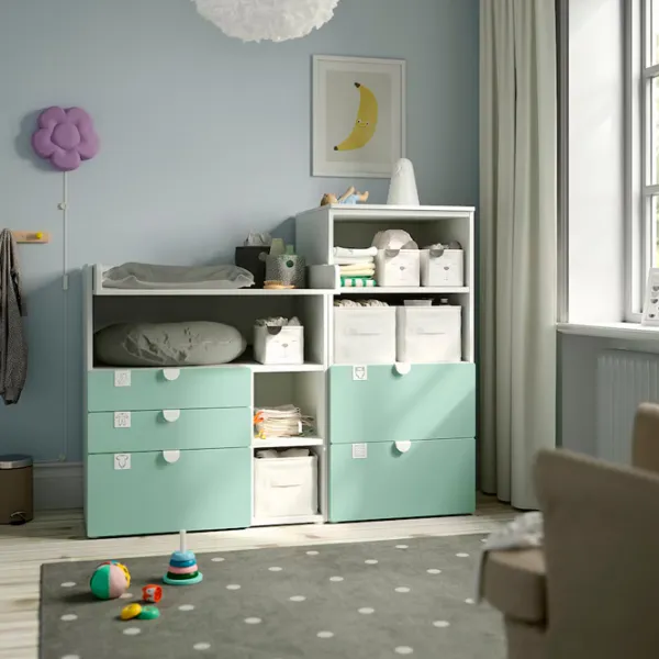 Masă de înfăşat Ikea Smastad/Platsa 5744948 Unisex / 0+ / White photo 2