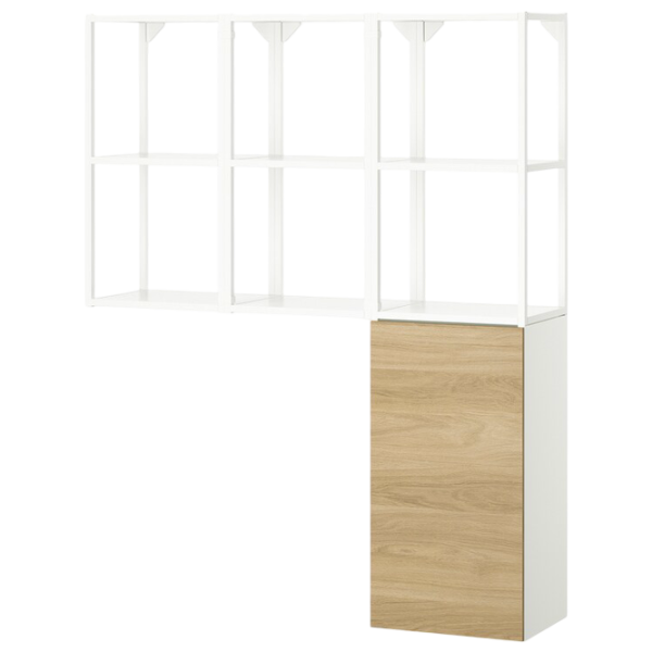 подвеснои шкаф для ваннои комнаты Ikea Enhet Сталь / Дуб photo 1