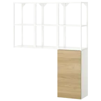 подвеснои шкаф для ваннои комнаты Ikea Enhet Сталь / Дуб