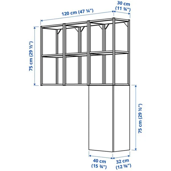 подвеснои шкаф для ваннои комнаты Ikea Enhet Сталь / Дуб photo 5