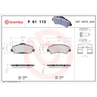Plăcuțe de frână Brembo P 61 113 Față / Disk photo 4