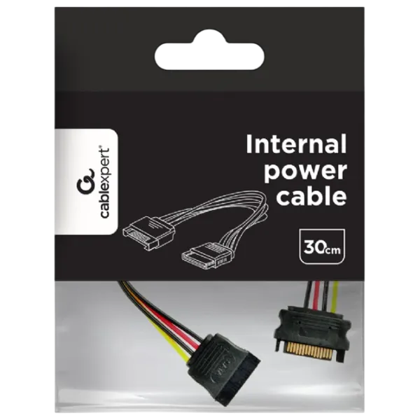 Cablu de alimentare Cablexpert SATA + SATA 0.3 m / Black photo 3