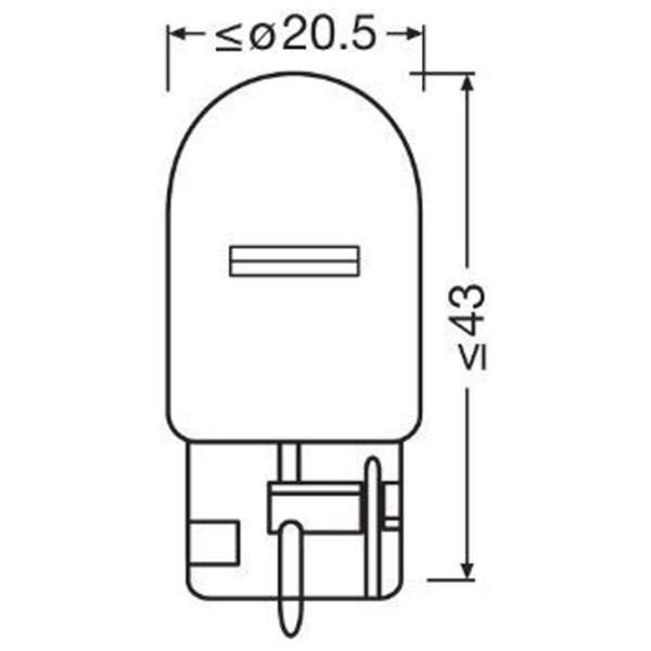 Автомобильная лампа Osram OS-7505-2BL Накал / W21W / W3x16d / 21 Вт /  photo 3