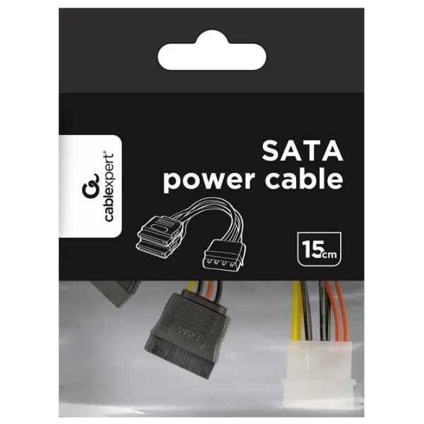 Cablu de alimentare Cablexpert Molex + SATA 0.15 m / Black photo 3