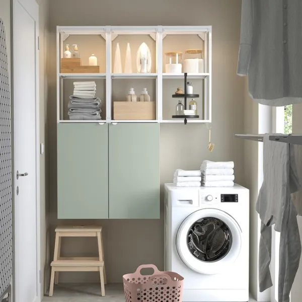 подвеснои шкаф для ваннои комнаты Ikea Enhet Сталь / Light Green photo 5