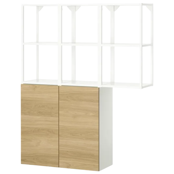 подвеснои шкаф для ваннои комнаты Ikea Enhet Сталь / Дуб photo 1