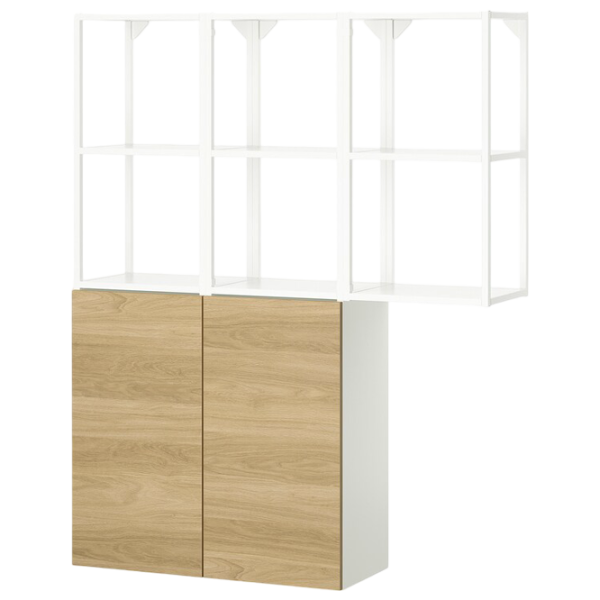 подвеснои шкаф для ваннои комнаты Ikea Enhet Сталь / Дуб photo 1