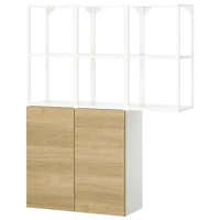 подвеснои шкаф для ваннои комнаты Ikea Enhet Сталь / Дуб