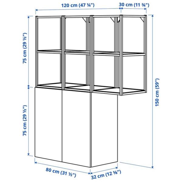 подвеснои шкаф для ваннои комнаты Ikea Enhet Сталь / Дуб photo 5