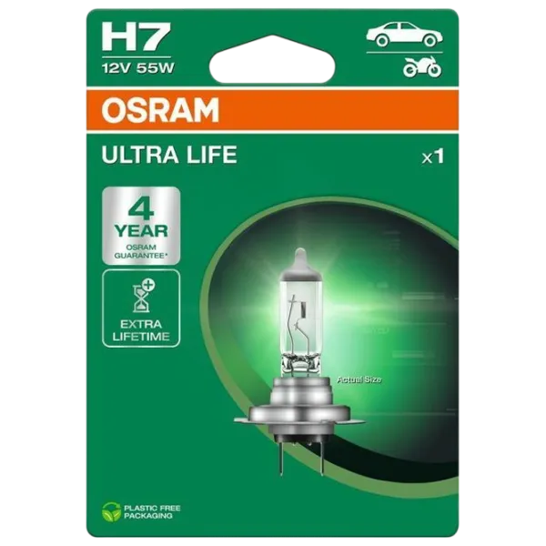 Lampă auto Osram OS-64210ULT-1BL Halogen / H7 / P43t / 55 W /  photo 1 Lampă auto Osram OS-64210ULT-1BL Halogen / H7 / P43t / 55 W /  photo 1