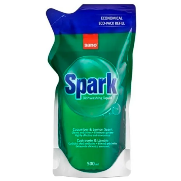 Средство для мытья посуды Sano Spark 0.5л / Огурец и лайм photo 1