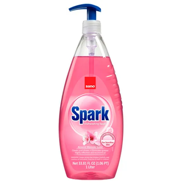Средство для мытья посуды Sano Spark 1л / Миндаль photo 1