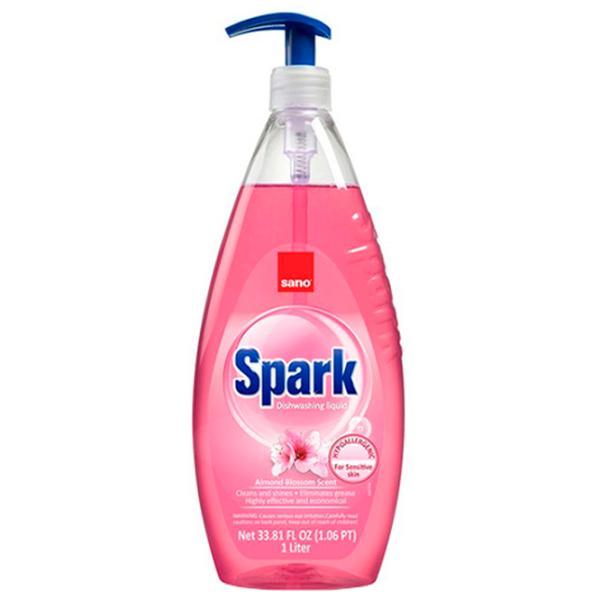 Средство для мытья посуды Sano Spark 1л / Миндаль photo 1
