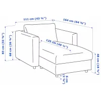 Кресло Ikea Vimle/Gunnared Черный Серый photo 7