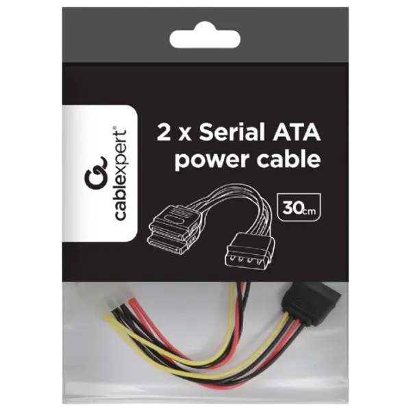 Cablu de alimentare Cablexpert Molex + SATA 0.3 m / Black photo 2