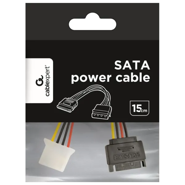 Cablu de alimentare Cablexpert SATA + Molex 0.15 m / Black photo 2