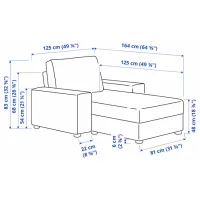 Fotoliu Ikea Vimle/Gunnared Black Gray photo 8