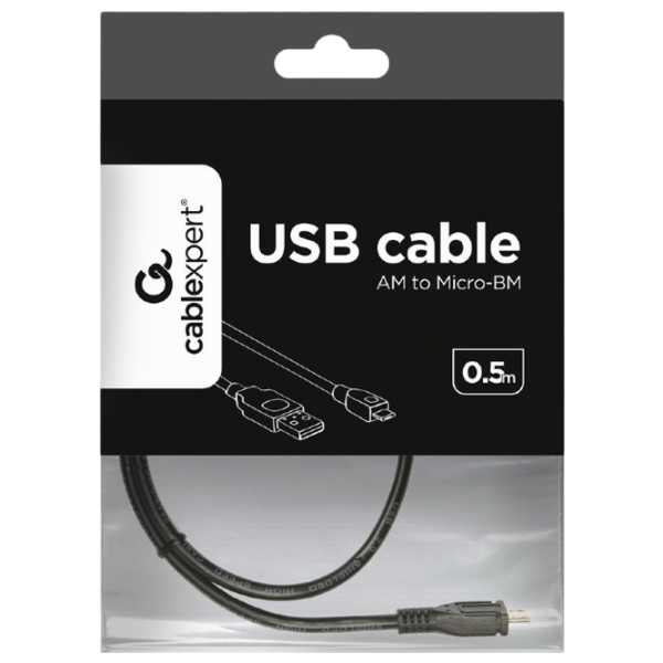 Cablu de date Gembird USB Type-A + microUSB 0.5 m / Black photo 3 Cablu de date Gembird USB Type-A + microUSB 0.5 m / Black photo 3