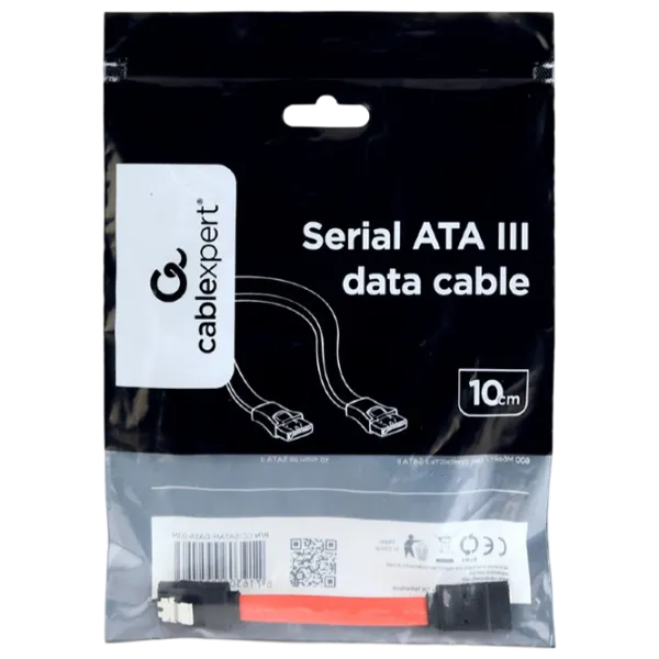 Cablu de date Cablexpert SATA III + SATA III 0.1 m / Red photo 2