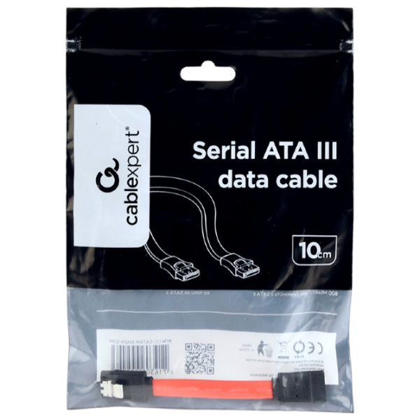 Cablu de date Cablexpert SATA III + SATA III 0.1 m / Red photo 2