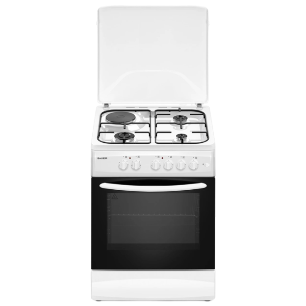Aragaz Bauer TE 6631 WIT Pe gaz/ White/ Black photo 1 Aragaz Bauer TE 6631 WIT Pe gaz/ White/ Black photo 1