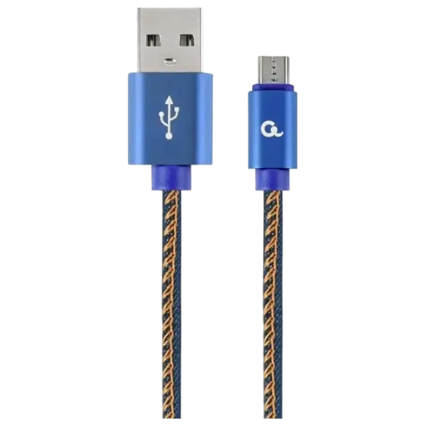 Cablu de date Cablexpert microUSB + USB Type-A 2 m / Blue photo 1