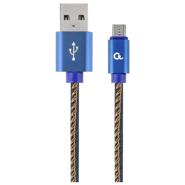 Cablu de date Cablexpert microUSB + USB Type-A 1 m / Blue photo 1