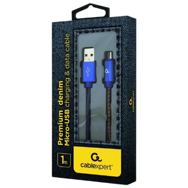 Cablu de date Cablexpert microUSB + USB Type-A 1 m / Blue photo 2