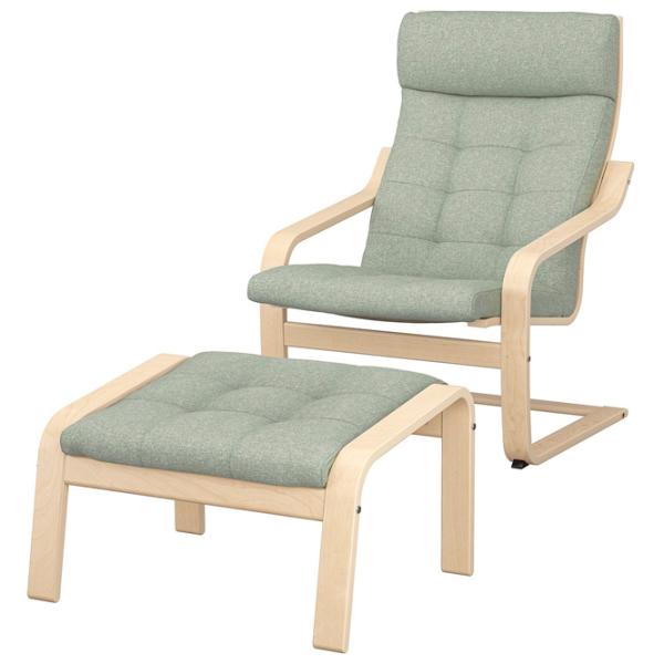 Кресло Ikea Poang Beige Light Green photo 1