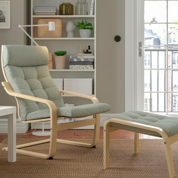 Кресло Ikea Poang Beige Light Green photo 3