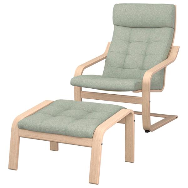 Fotoliu Ikea Poang Beige Light Green photo 1 Fotoliu Ikea Poang Beige Light Green photo 1