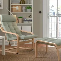 Кресло Ikea Poang Beige Light Green photo 2
