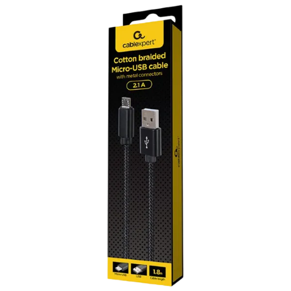 Кабель для телефона CCDB-mUSB2B-AMBM-6 Gembird microUSB + USB Type-A 1.8 м / Черный photo 2