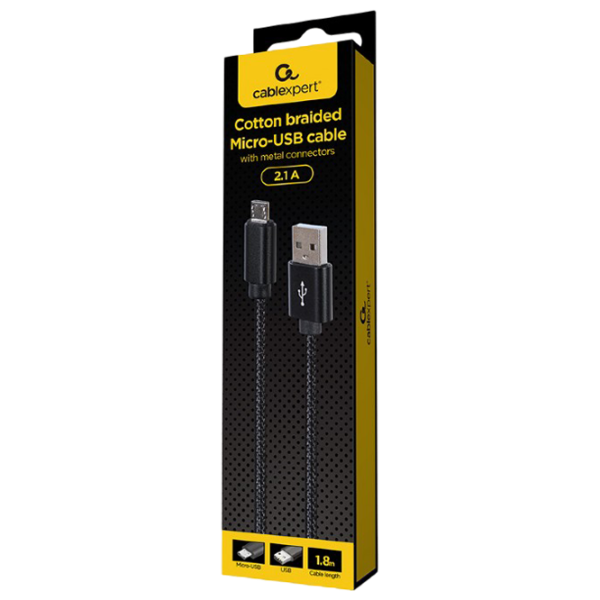 Кабель для телефона CCDB-mUSB2B-AMBM-6 Gembird microUSB + USB Type-A 1.8 м / Черный photo 2