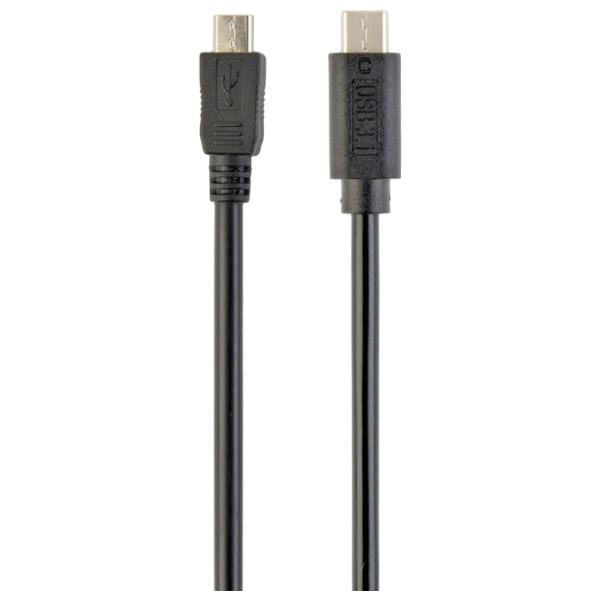 Кабель для телефона CCP-USB2-mBMCM-6 Cablexpert USB Type-C + microUSB 1.8 м / Черный photo 1