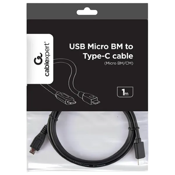 Кабель данных Cablexpert USB Type-C + microUSB 1 м / Черный photo 4 Кабель данных Cablexpert USB Type-C + microUSB 1 м / Черный photo 4