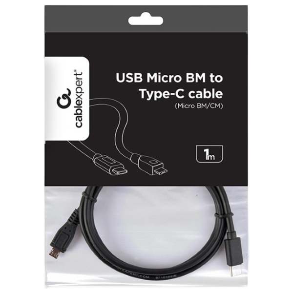 Кабель данных Cablexpert USB Type-C + microUSB 1 м / Черный photo 4 Кабель данных Cablexpert USB Type-C + microUSB 1 м / Черный photo 4