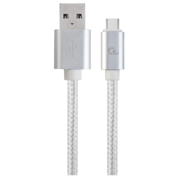 Cablu de date Cablexpert USB Type-C + USB Type-A 1.8 m / Silver photo 1