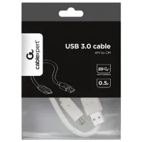 Кабель данных Cablexpert USB Type-C + USB Type-A 0.5 м / Белый photo 2