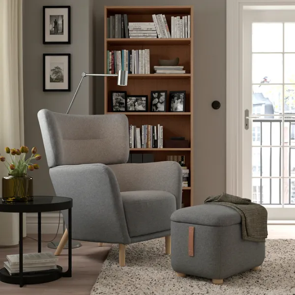 Кресло Ikea Oskarshamn/Tibbleby Beige Серый photo 2