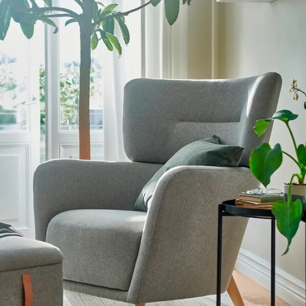 Кресло Ikea Oskarshamn/Tibbleby Beige Серый photo 3