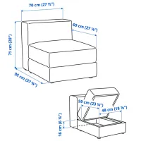 Fotoliu Ikea Jattebo/Tonerud Black Gray photo 7