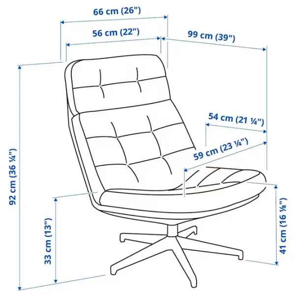 Кресло Ikea Havberg Черный Серый photo 6