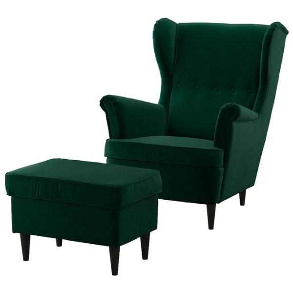 Кресло Ikea Strandmon/Djuparp Brown Тёмно-зелёный photo 1 Кресло Ikea Strandmon/Djuparp Brown Тёмно-зелёный photo 1