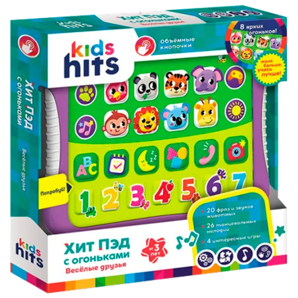 Jucărie interactivă Kids Hits Tabletă Prieteni fericiți KH01/010 3+ / Multicolor Violet photo 1 Jucărie interactivă Kids Hits Tabletă Prieteni fericiți KH01/010 3+ / Multicolor Violet photo 1