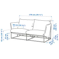 Садовый стул Ikea Havsten Металл / Полиэстер / Бежевый Beige photo 6