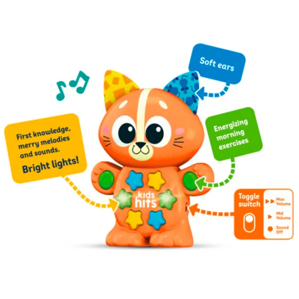 Jucărie interactivă Kids Hits Babies Pisicuță muzicală KH09/004 2+ / Multicolor Orange photo 3