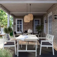 Садовый стул Ikea Bondholmen/Froson/Duvholmen Массив / Полиэстер / Серый Beige photo 5